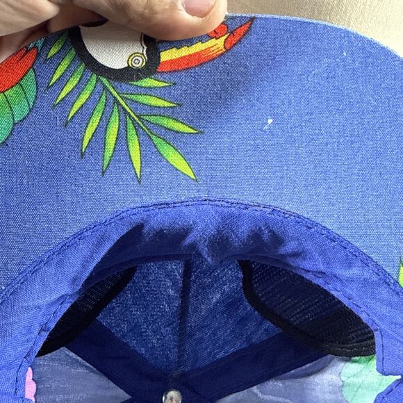 VINTAGE Jeep Eagle Aloha Bowl Hawaii Hat Adult Size Adjustable Floral Mens 80s - Picture 6 of 8